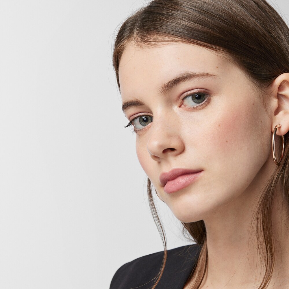 TOUS Basics large Hoop Earrings in Rose Silver Vermeil