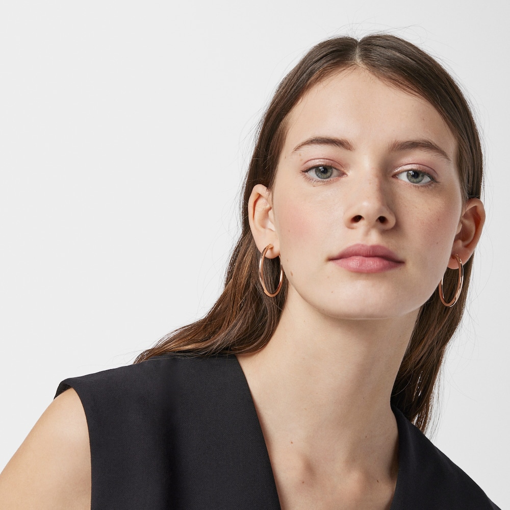 TOUS Basics large Hoop Earrings in Rose Silver Vermeil
