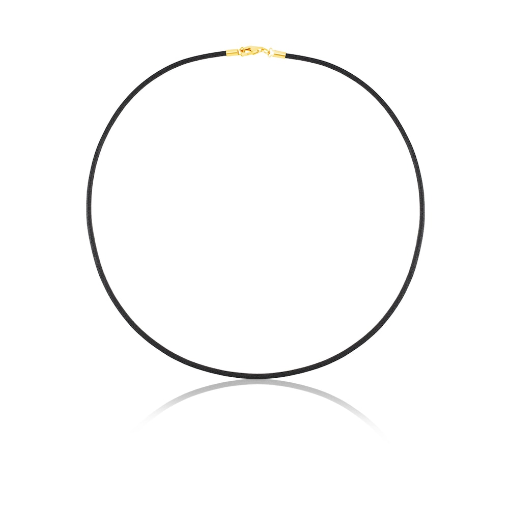 Gargantilla TOUS Chokers de Cuero negro de 2&nbsp;mm con cierre de Oro, 45&nbsp;cm.
