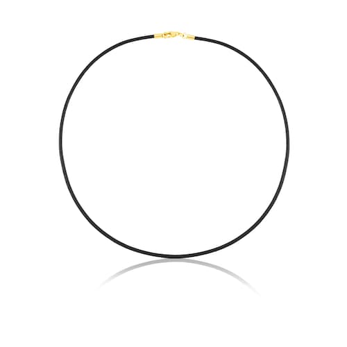 Gargantilla TOUS Chokers de Cuero negro de 2&nbsp;mm con cierre de Oro, 45&nbsp;cm.