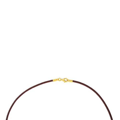 Gargantilla TOUS Chokers de Cuero de 2 mm marrón con cierre de oro, 45 cm