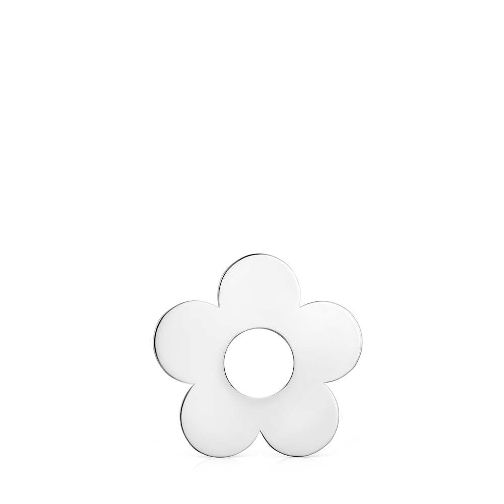 Small Hold Metal Silver Flower Pendant
