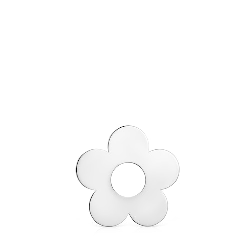 Small Hold Metal Silver Flower Pendant