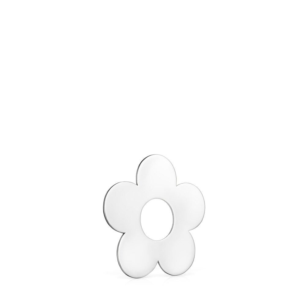 Small Hold Metal Silver Flower Pendant