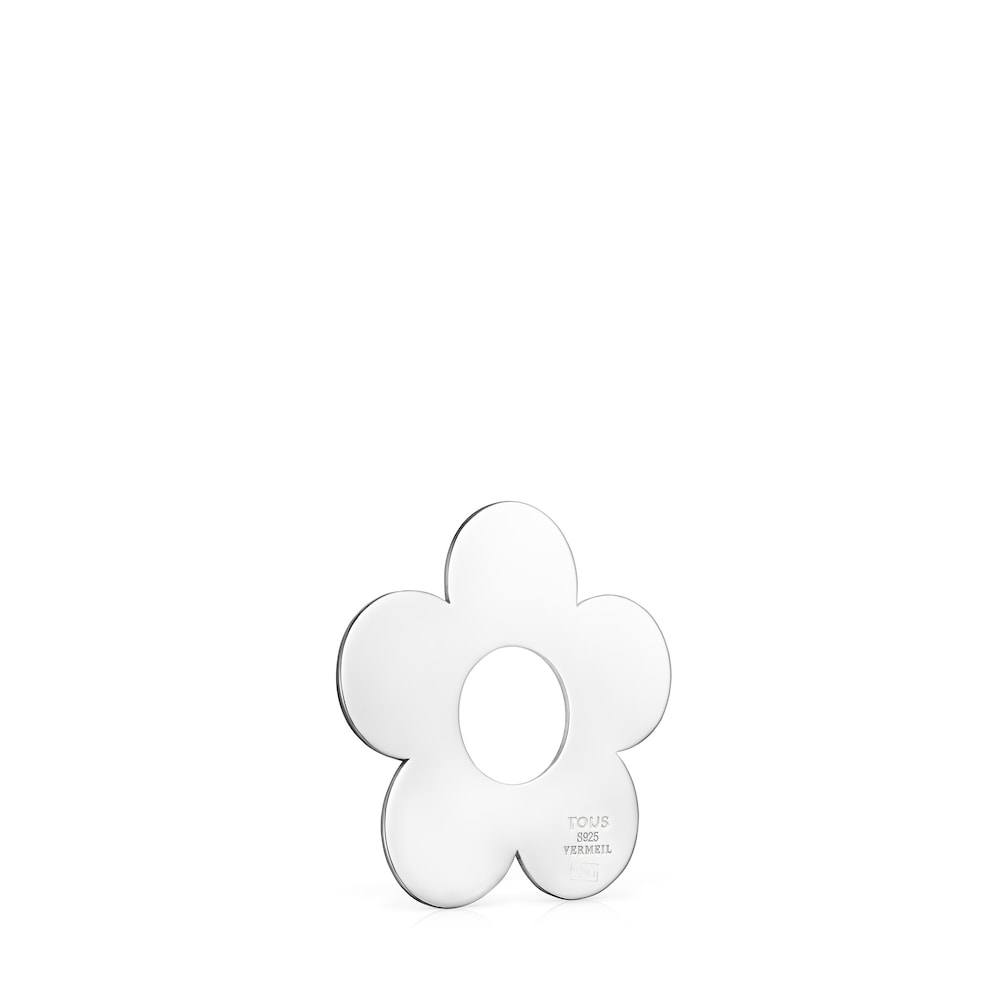 Small Hold Metal Silver Flower Pendant