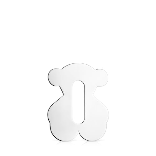 Large Hold Metal Silver Bear Pendant