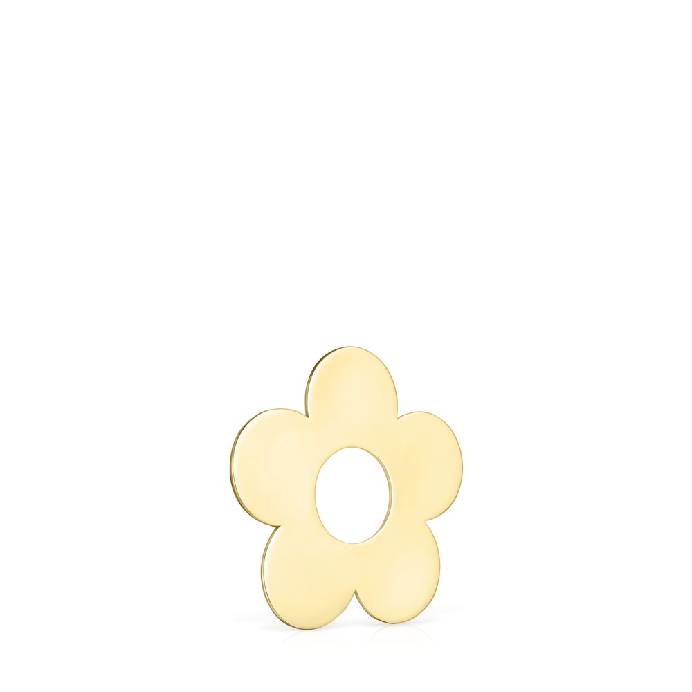 Small Hold Metal 18K gold vermeil Flower Pendant