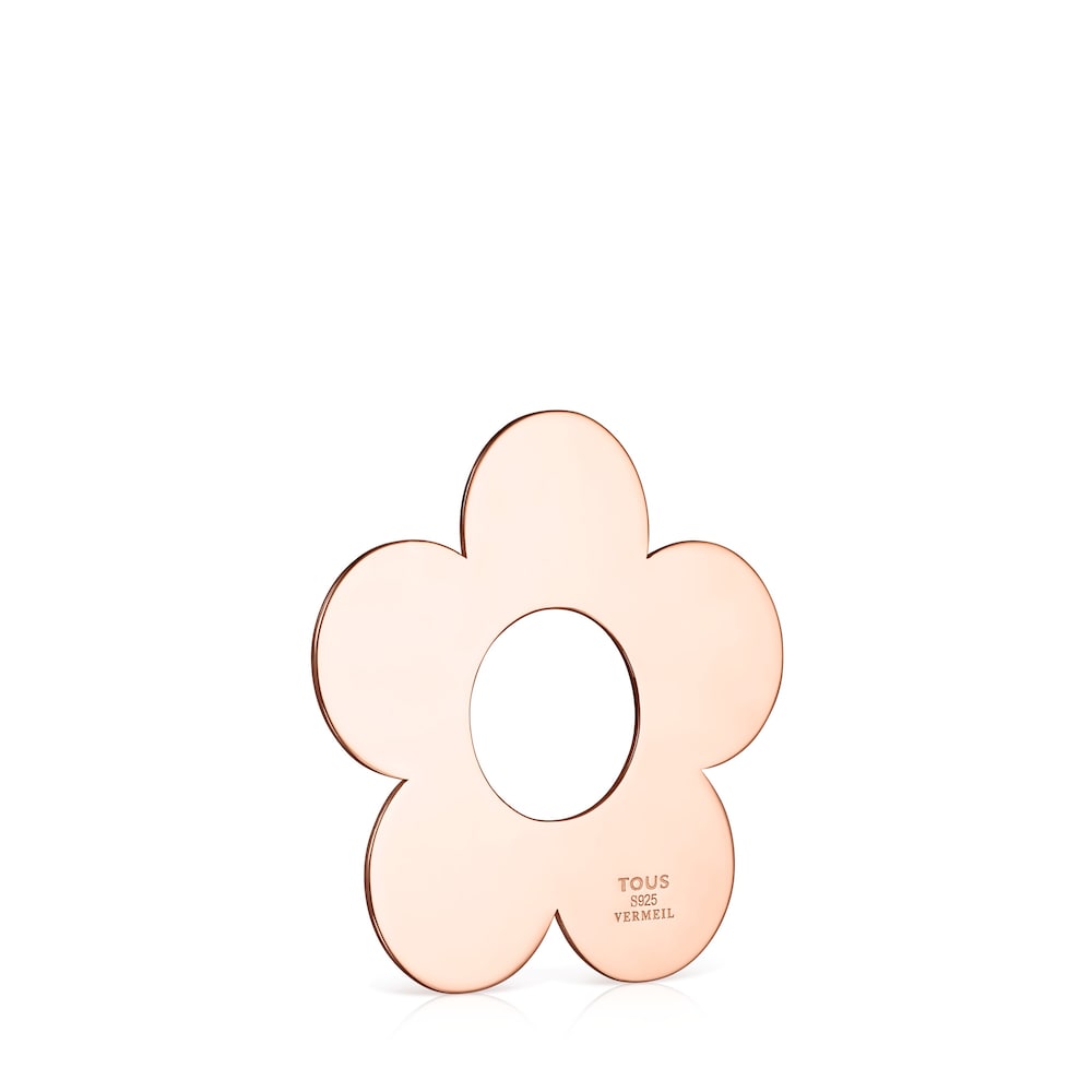 Colgante grande flor con baño de oro rosa 18 kt sobre plata Hold Metal image number 2