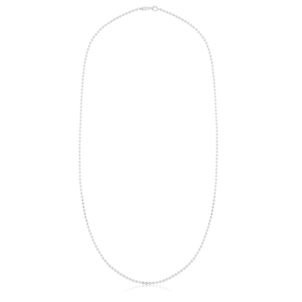 Gargantilla larga de plata con bolas medianas, 80 cm Chain