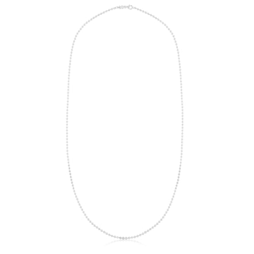 Gargantilla larga de plata con bolas medianas, 80 cm Chain