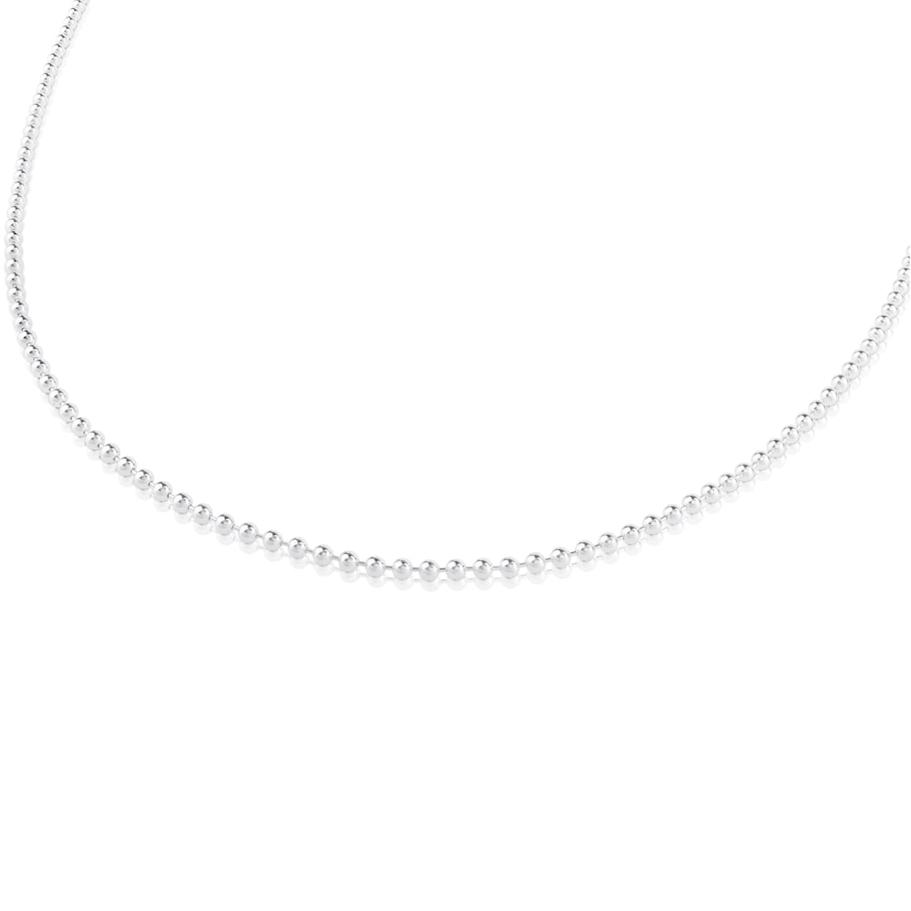 Gargantilla larga de plata con bolas medianas, 80 cm Chain