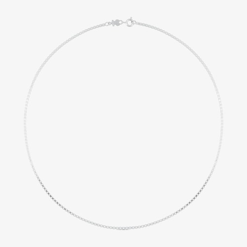 Gargantilla de plata con anillas cuadradas, 45 cm Chain