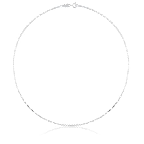 Collaret de plata amb anelles quadrades, 45 cm Chain