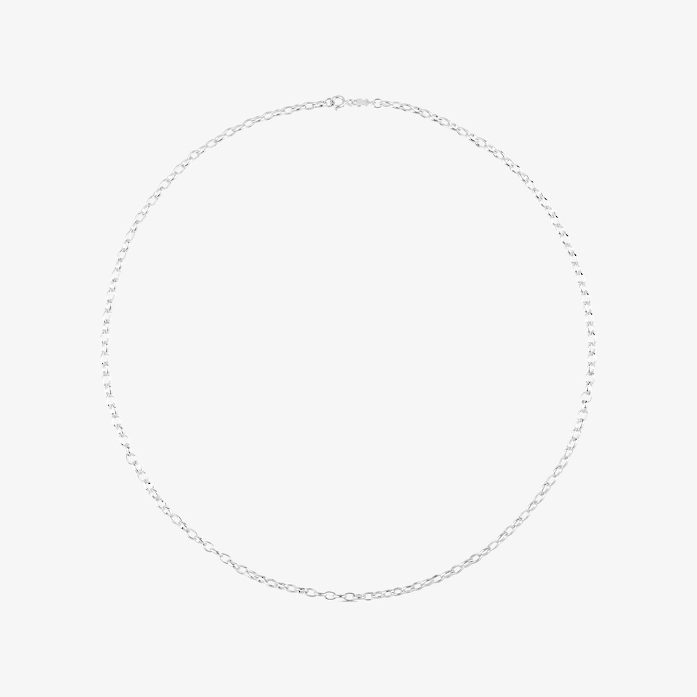 Girocollo in argento con anelli tondi, Catena da 60 cm