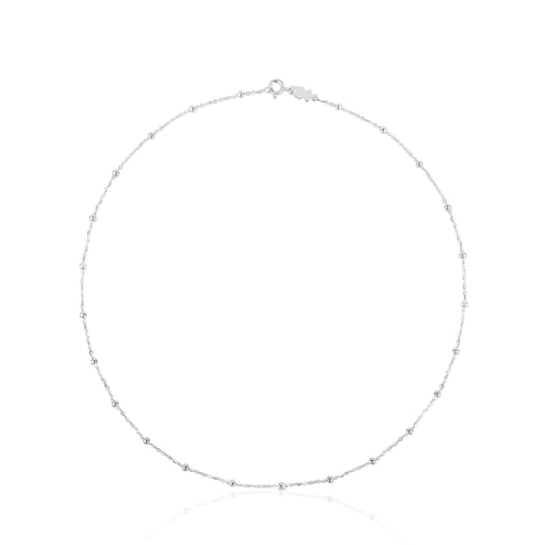 Gargantilla con ba&ntilde;o de oro 18 kt sobre plata con bolas intercaladas, 50 cm Chain