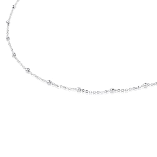 Gargantilla con baño de oro 18 kt sobre plata con bolas intercaladas, 50 cm Chain