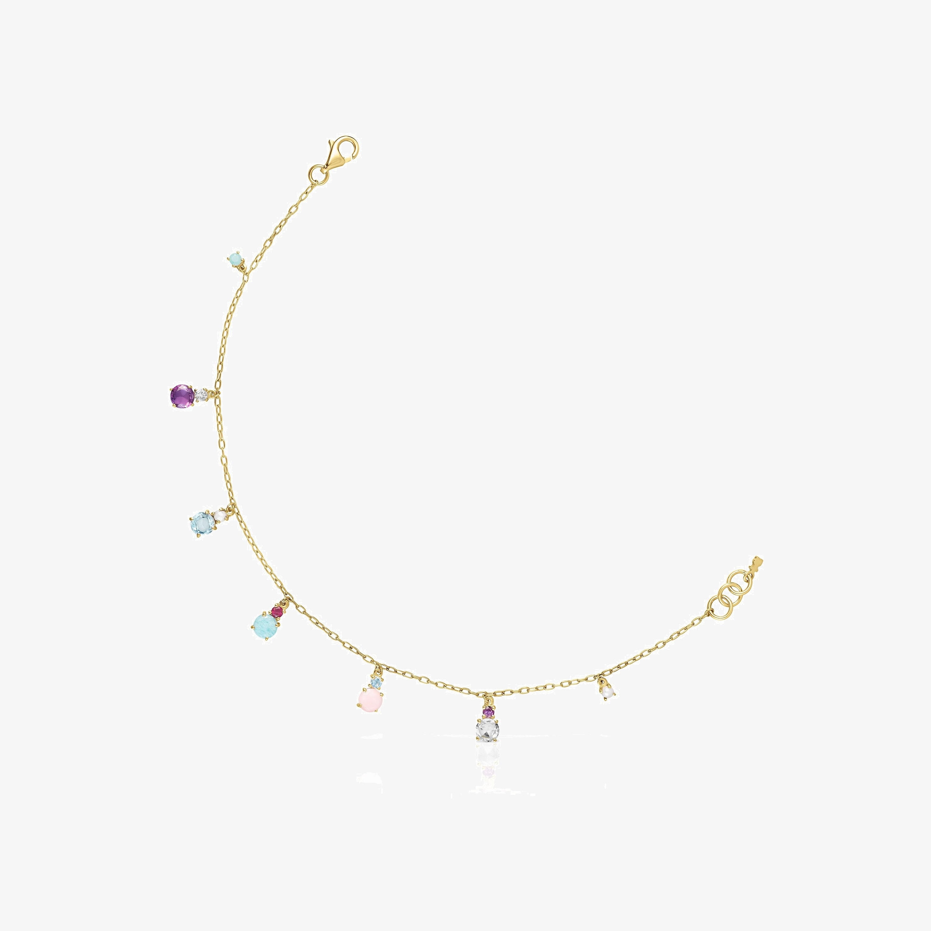 Mini Ivette Bracelet in 18K solid gold with Gemstones