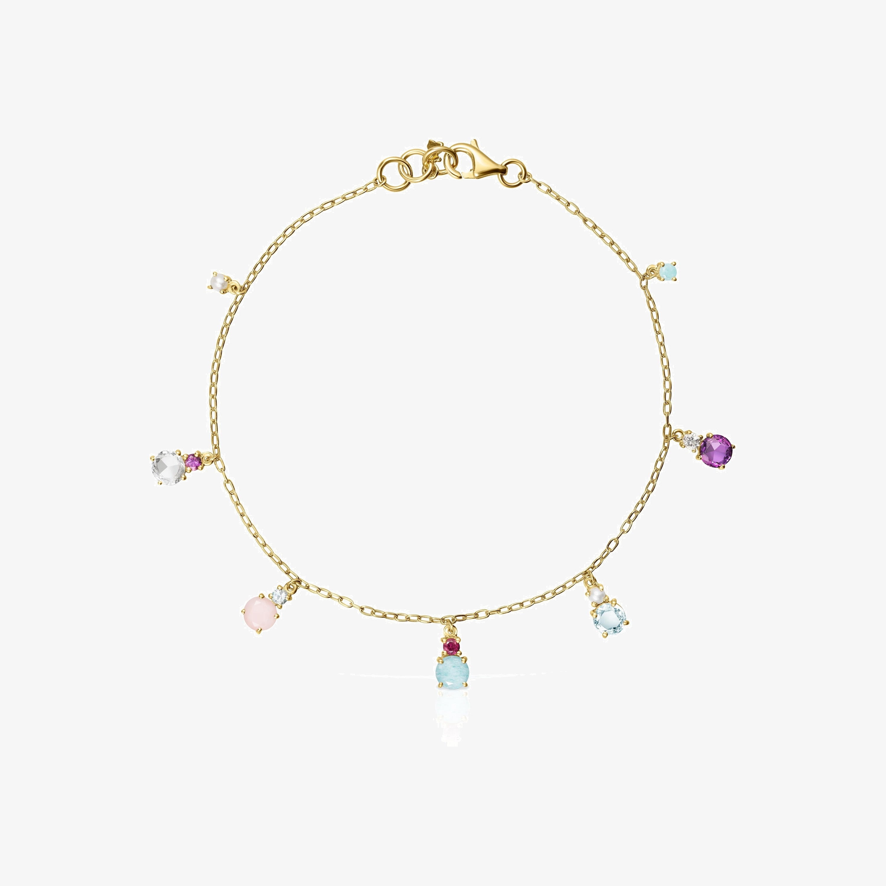 Mini Ivette Bracelet in 18K solid gold with Gemstones