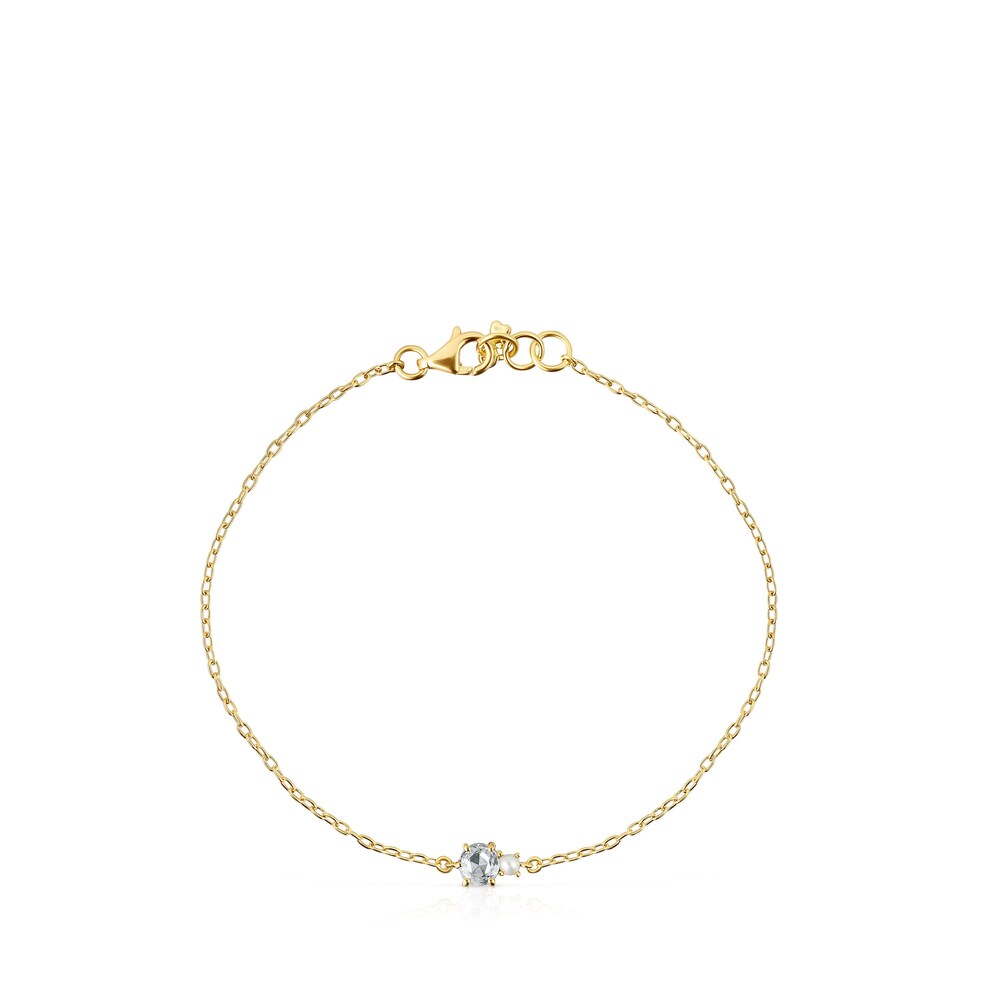 Pulsera de oro con topacio y perla Mini Ivette image number 1