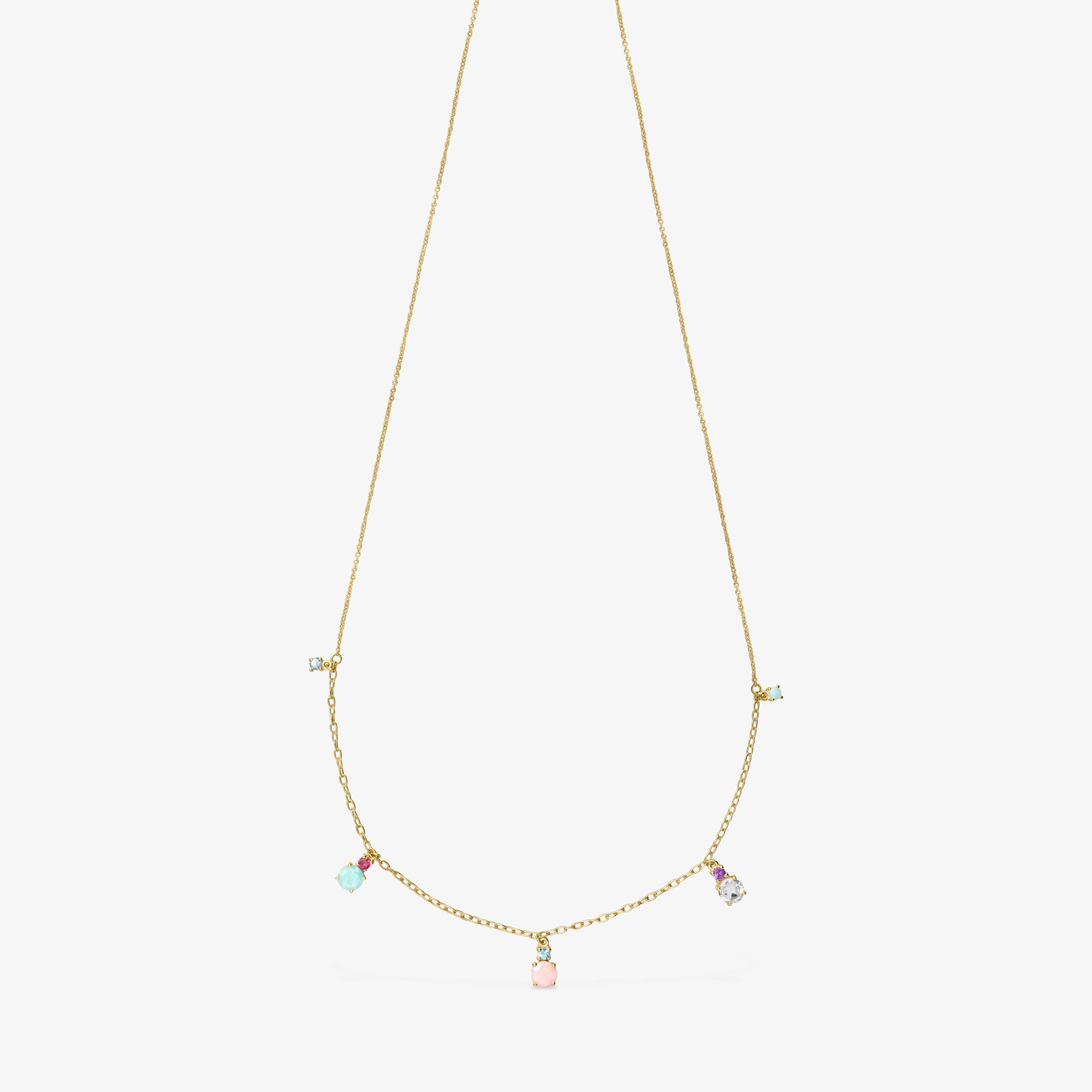 Mini Ivette Necklace in 18K solid gold with Gemstones