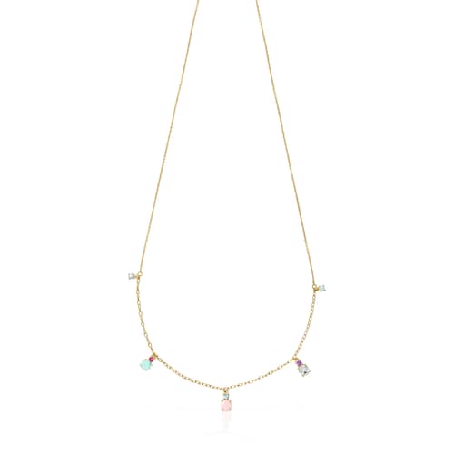 Mini Ivette Necklace in Gold with Gemstones