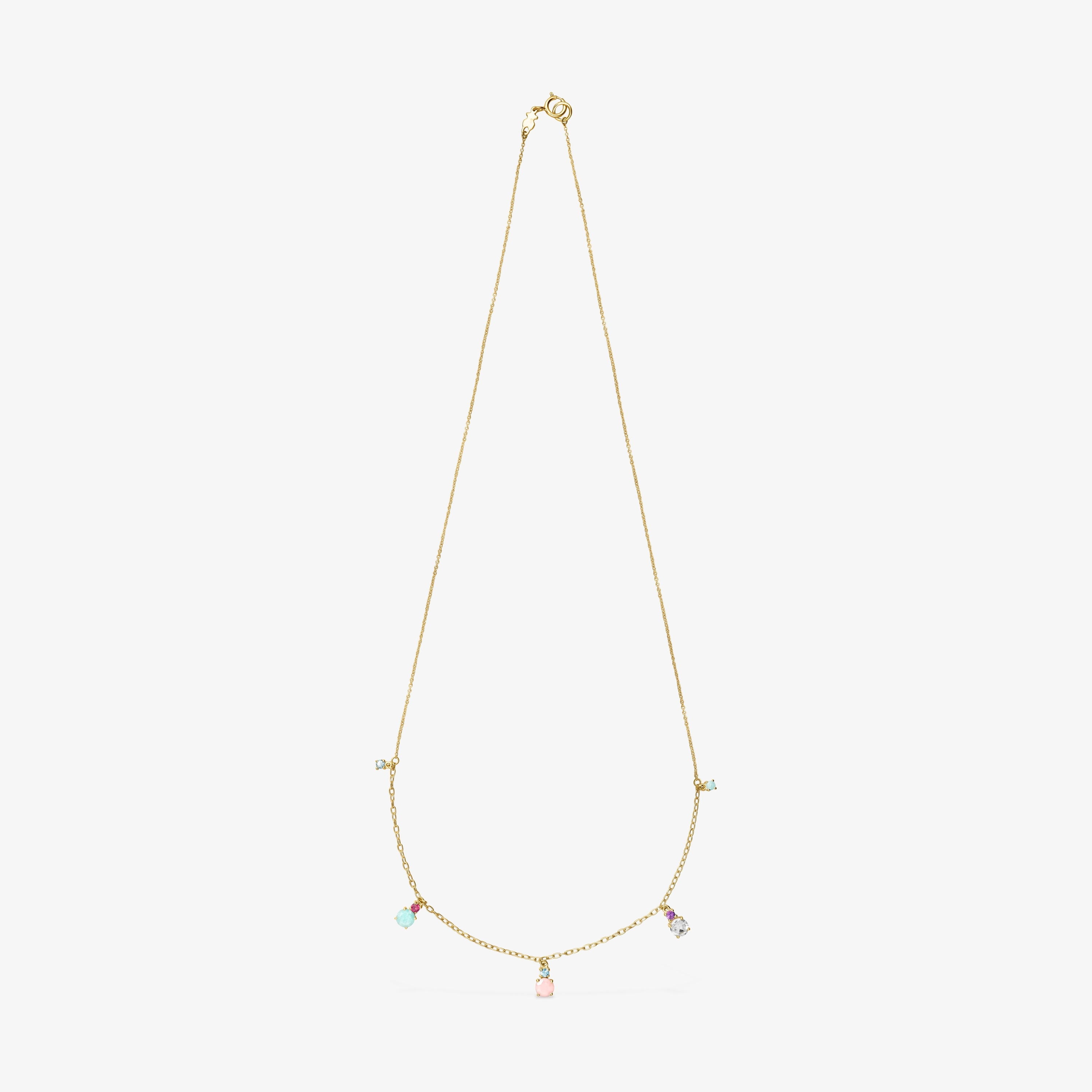Mini Ivette Necklace in 18K solid gold with Gemstones
