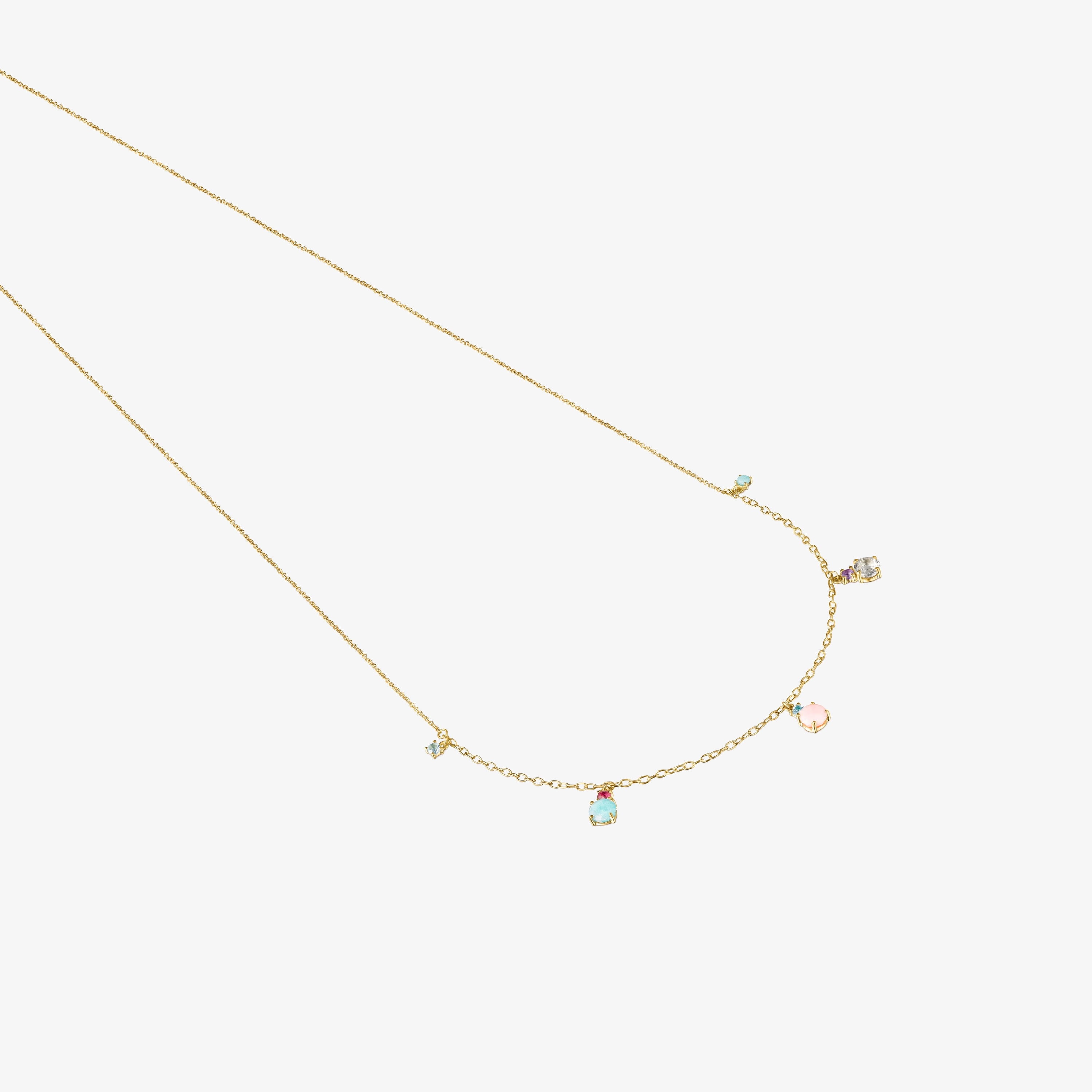 Mini Ivette Necklace in 18K solid gold with Gemstones