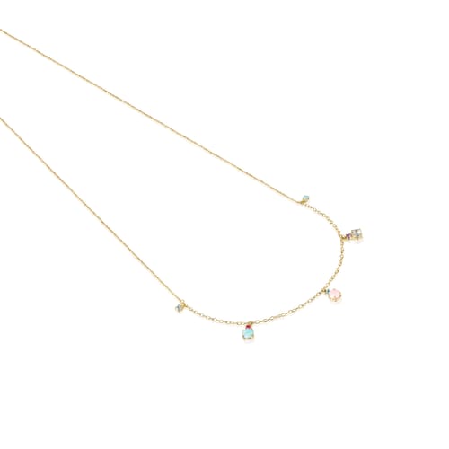 Mini Ivette Necklace in Gold with Gemstones