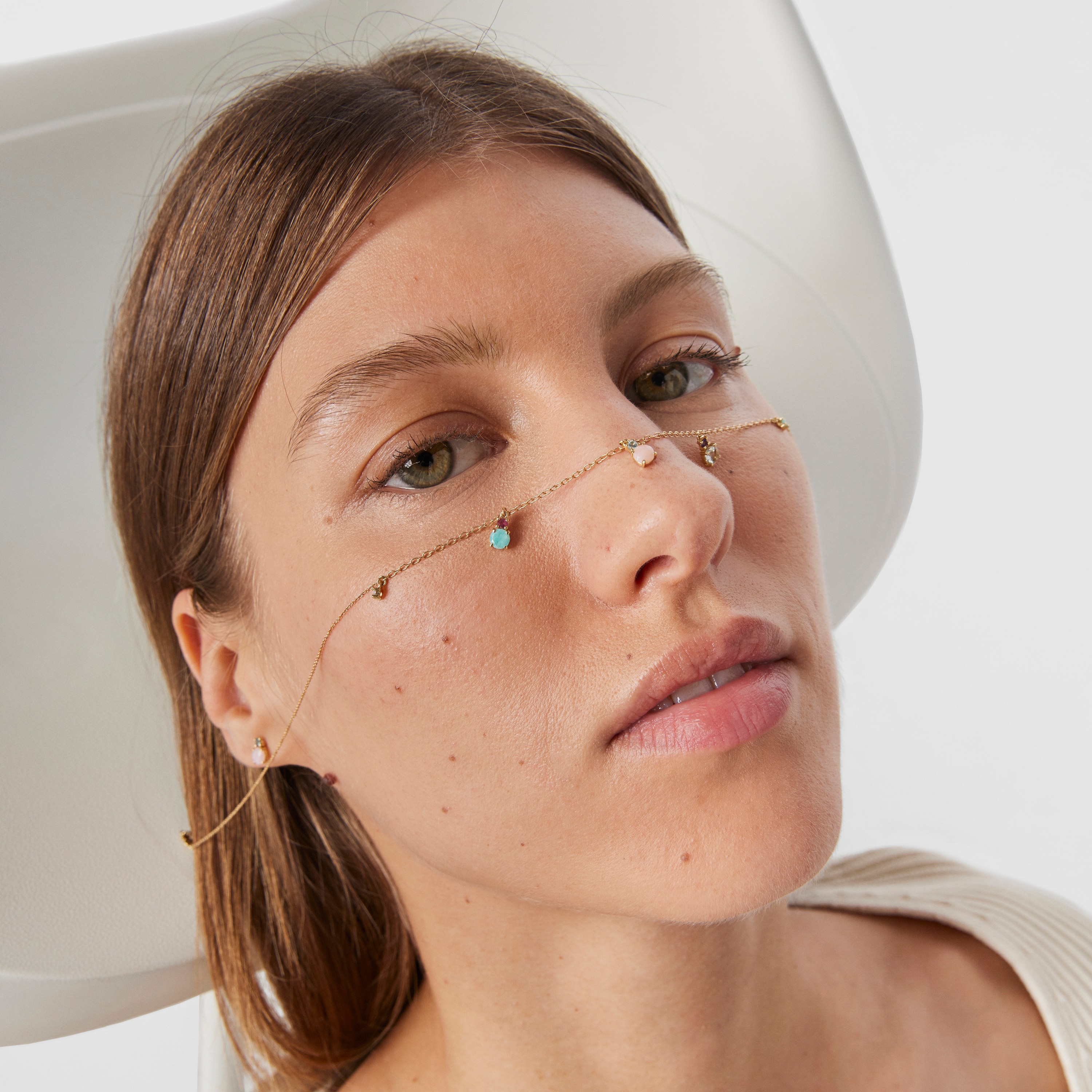 Mini Ivette Necklace in 18K solid gold with Gemstones