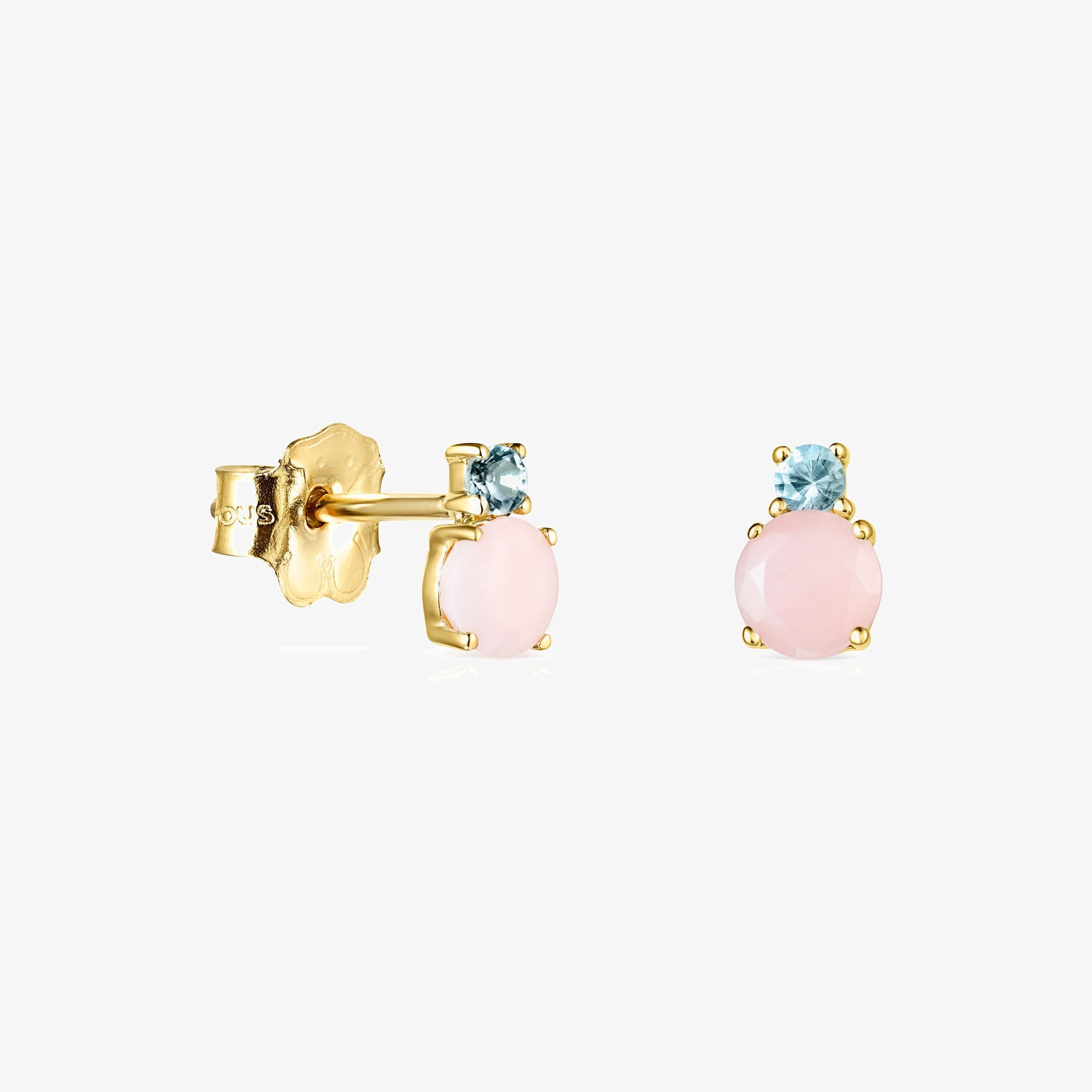 Mini Ivette Earrings in 18K solid gold with Opal and Topaz