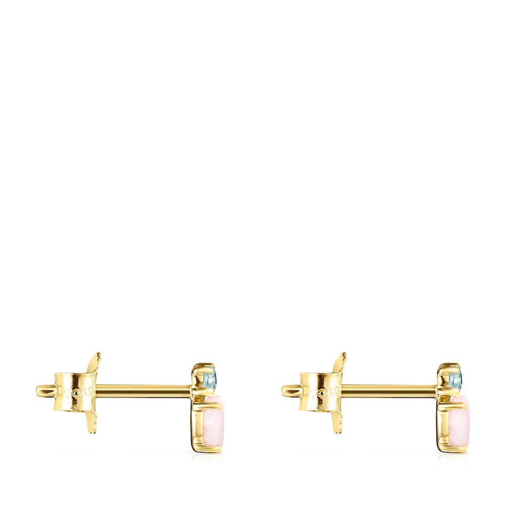 Mini Ivette Earrings in Gold with Opal and Topaz
