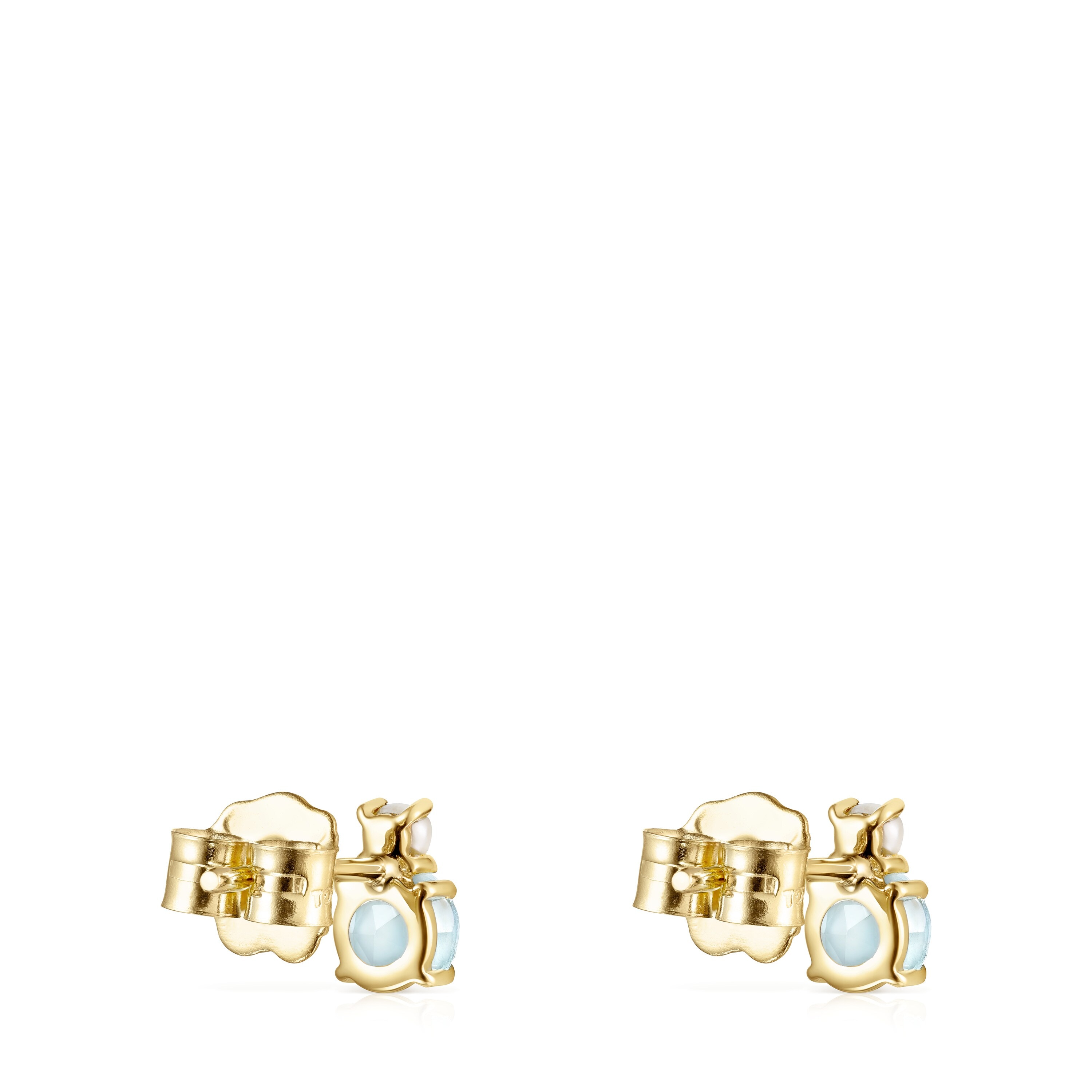 Mini Ivette Earrings in Gold with Topaz and Pearl