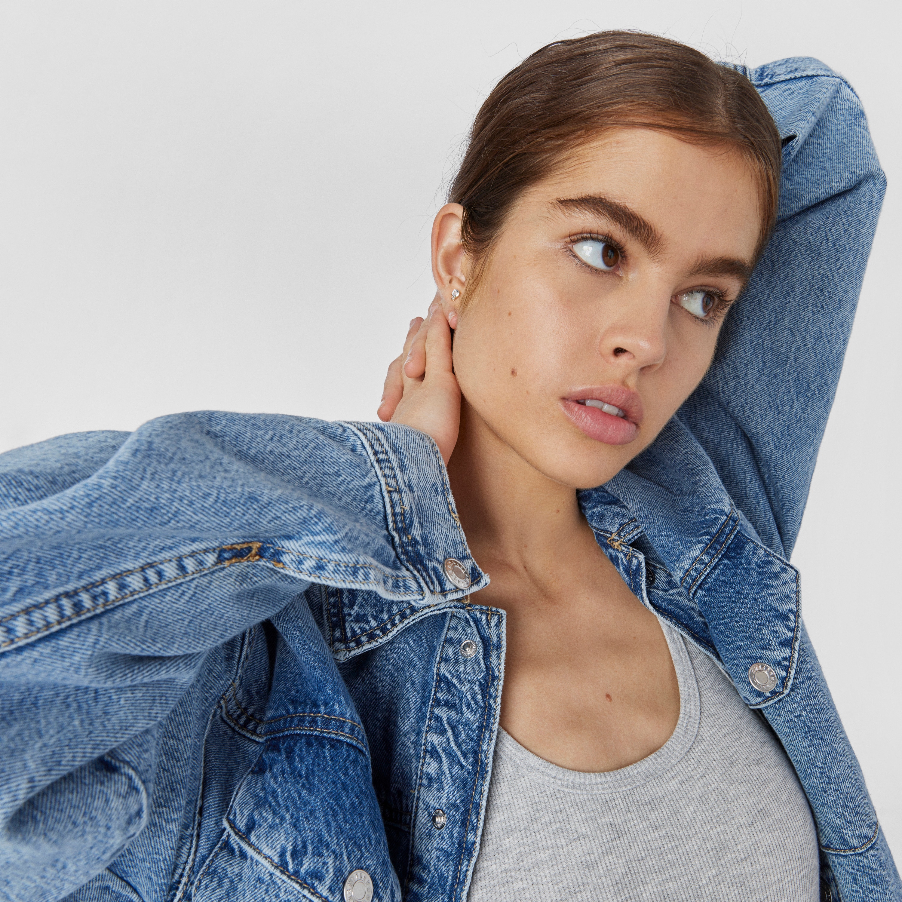 Mini Ivette Earrings in Gold with Topaz and Pearl