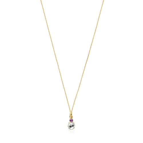 Collar de oro con prasiolita y amatista Mini Ivette