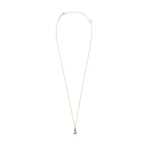 Collar de oro con prasiolita y amatista Mini Ivette