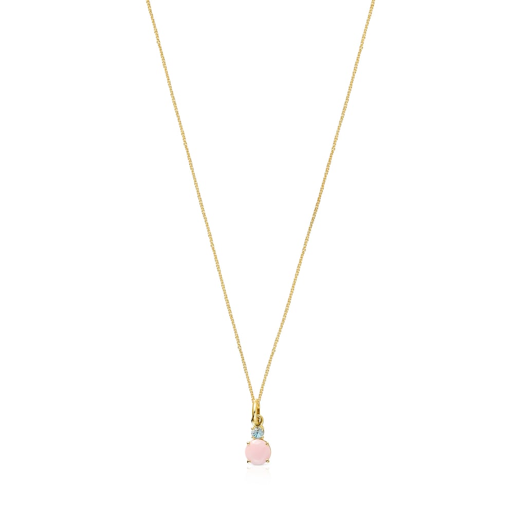 Mini Ivette Necklace in Gold with Opal and Topaz image number 0