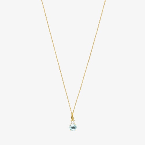 Collar de oro 18K con topacio y perla Mini Ivette