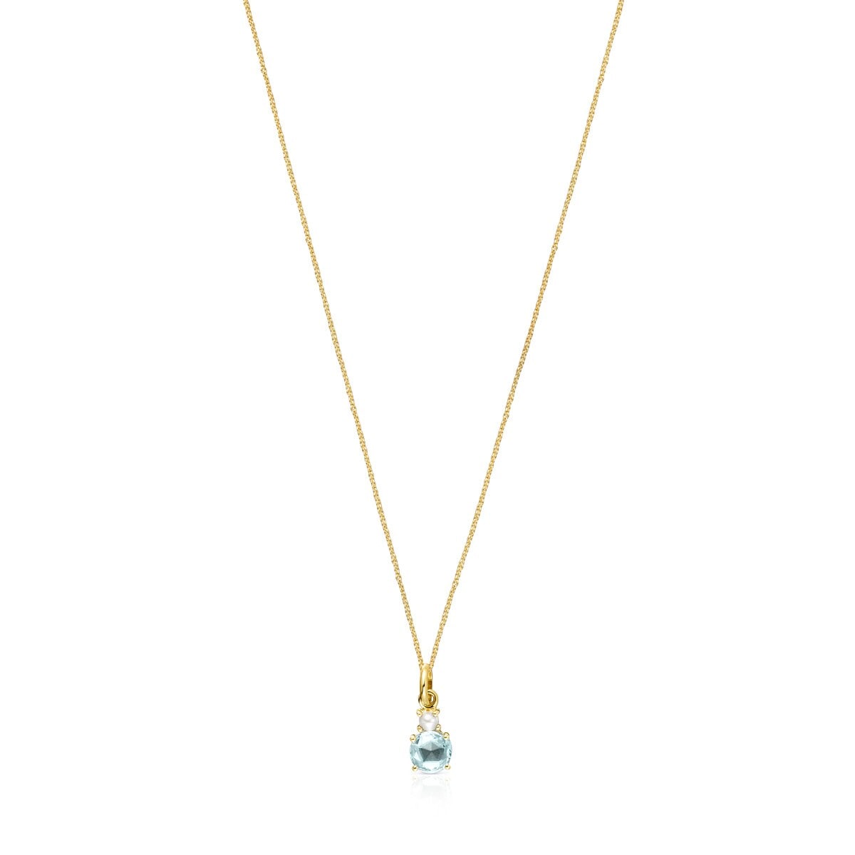 Mini Ivette Necklace in Gold with Topaz and Pearl