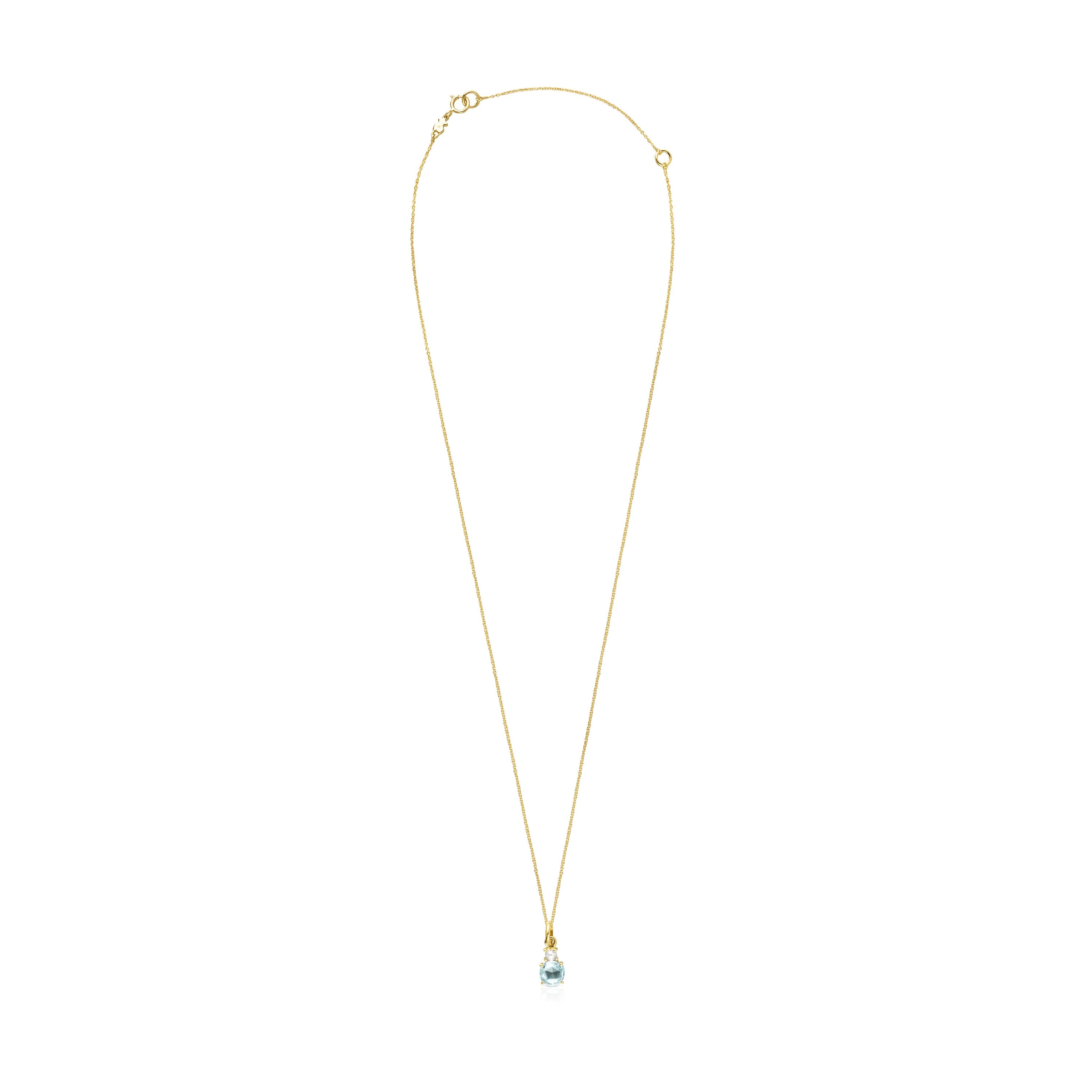 Mini Ivette Necklace in Gold with Topaz and Pearl