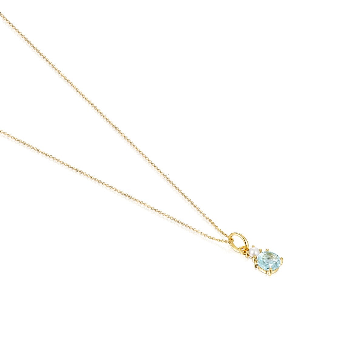 Mini Ivette Necklace in Gold with Topaz and Pearl