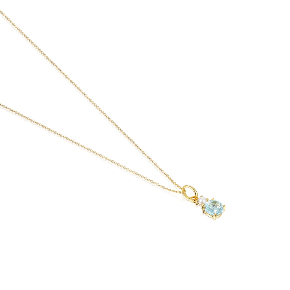 Mini Ivette Necklace in Gold with Topaz and Pearl image number 2