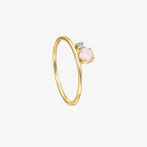 TOUS Mini Ivette Ring in 18K solid gold with Opal and Topaz