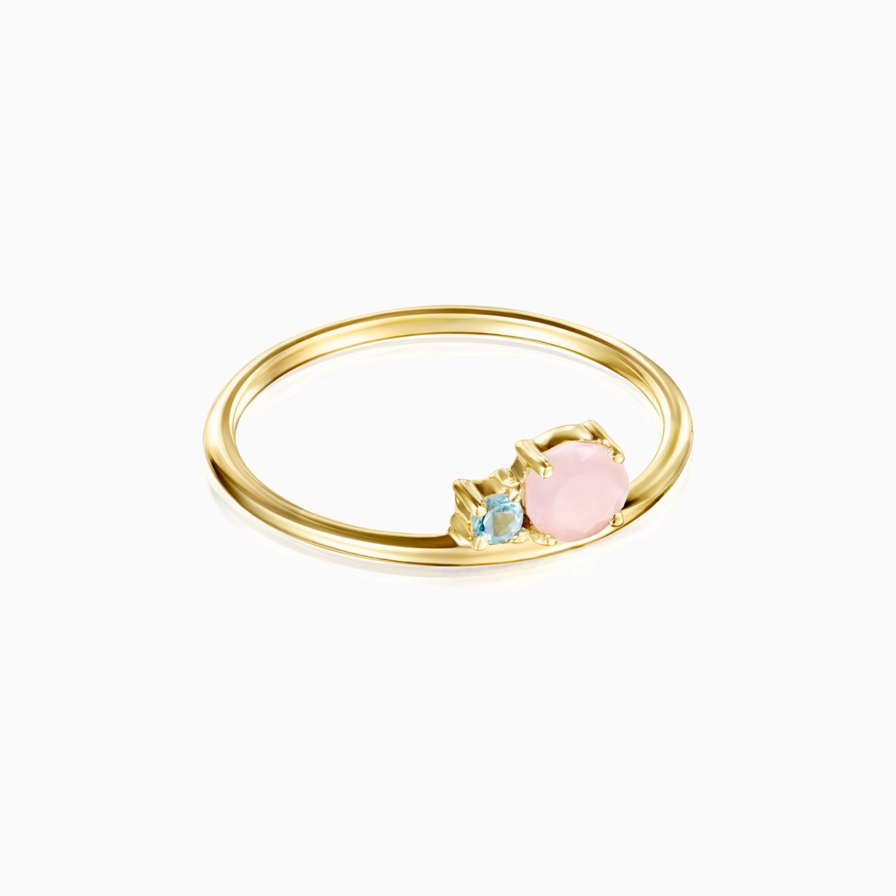 TOUS Mini Ivette Ring 18K solid gold with Opal and Topaz