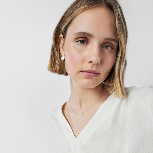 Collar de oro blanco con diamantes Alecia