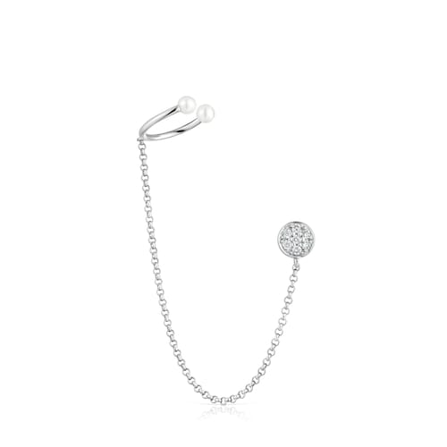 Alecia Earring in White Gold with Diamonds and Pearl image number 0