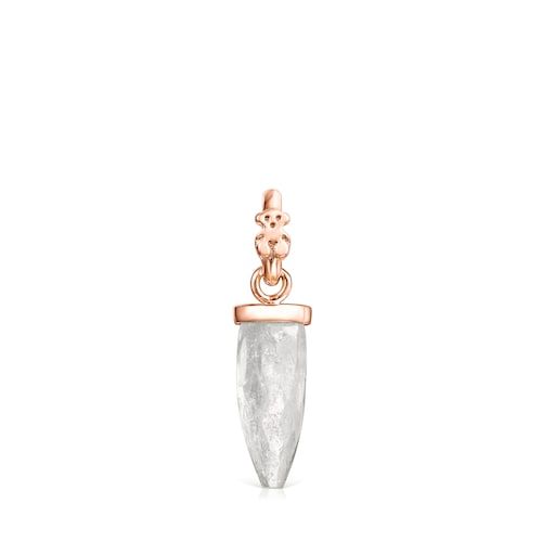 Tiny prism Pendant in Rose Silver Vermeil with Quartz