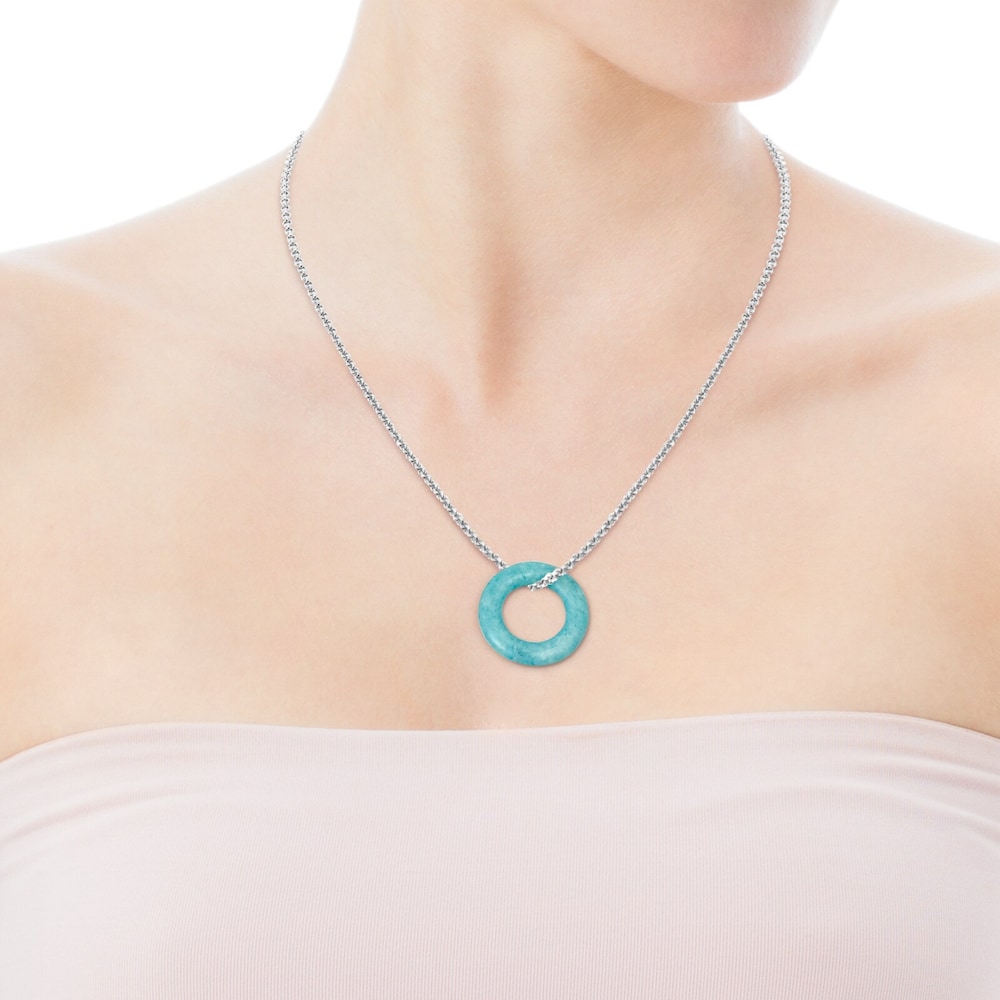 Anilla grande Hold Gems de Amazonita y Plata