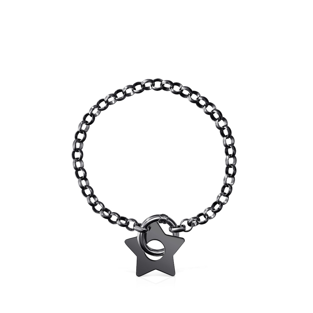 Pulsera Hold Metal estrella de Plata Dark Silver
