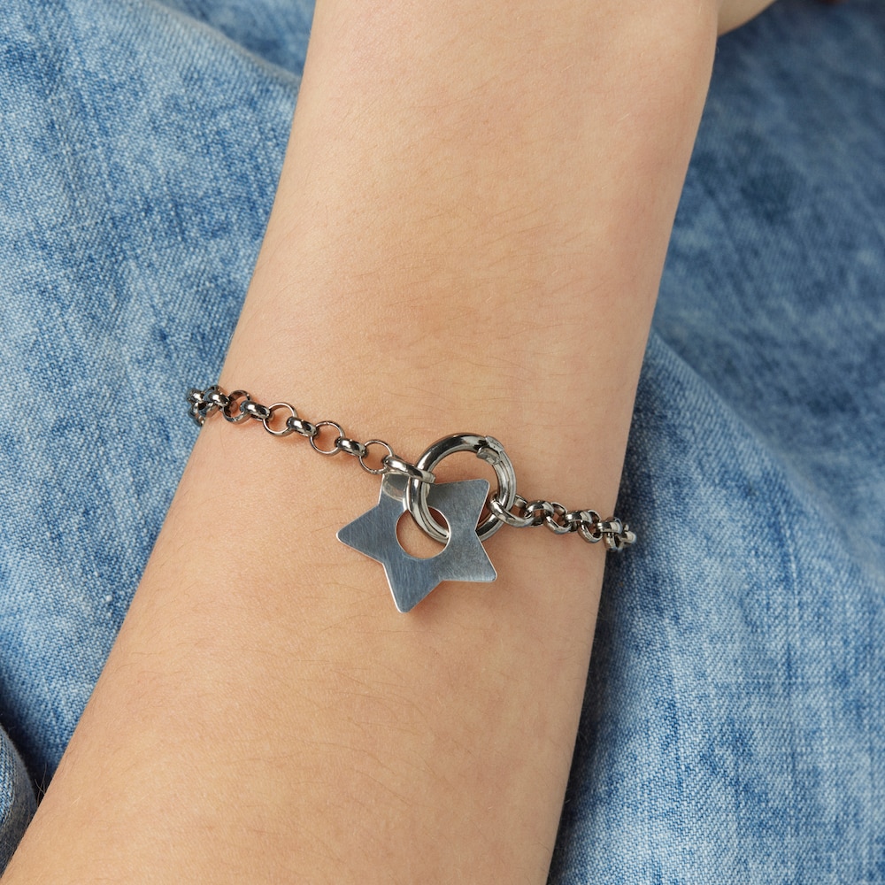 Pulsera Hold Metal estrella de Plata Dark Silver