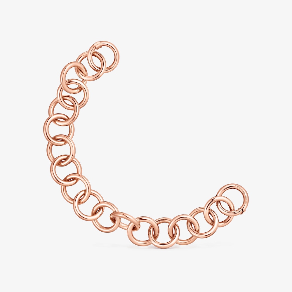 Pulsera de anillas con ba&ntilde;o de oro rosa 18 kt sobre plata Hold